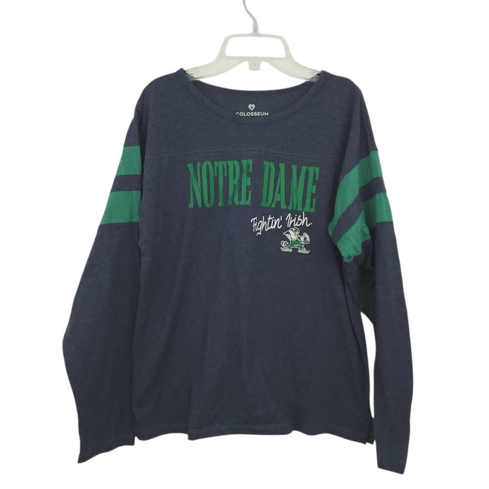 Colosseum Notre Dame Fightin' Irish Women's Long Sleeve T-Shirt Medium Gray